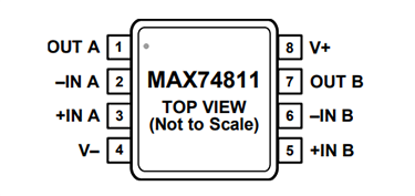 Location Circuit - Analog Devices Inc. MAX74811 Rail-to-Rail Dual Operational Amplifiers